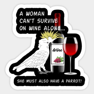 African Grey Parrot Wine Loving Drinking Sticker